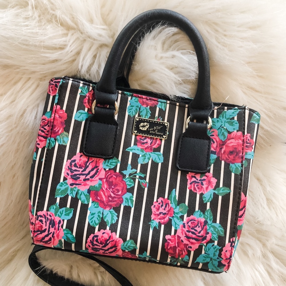 Betsey Johnson Luv Betsey Kiki Floral Stripe Purse